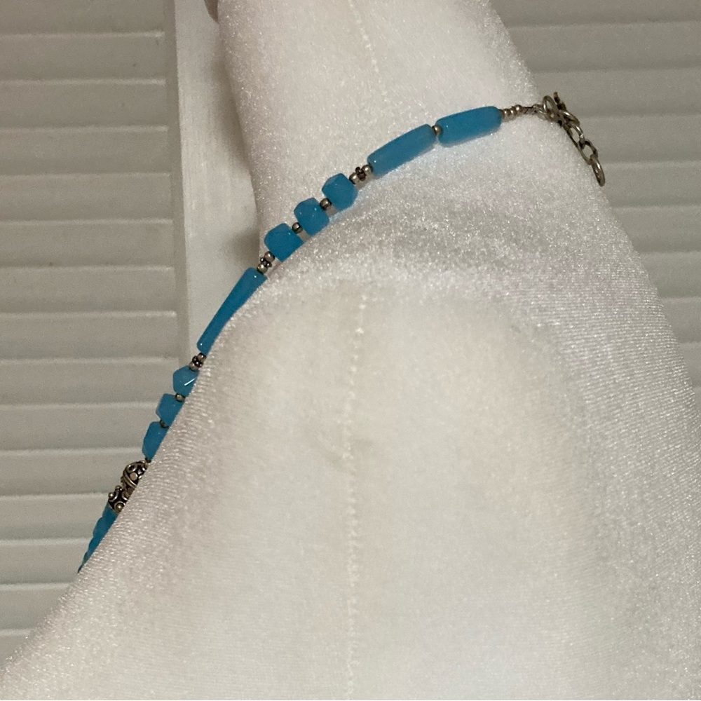 Euc 925 Silver & Blue Necklace - image 5